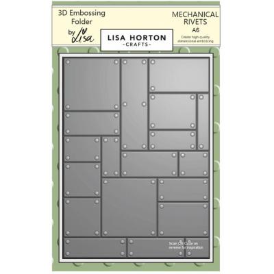 Lisa Horton Crafts 3D Embossing Folder - Mechanical Rivets